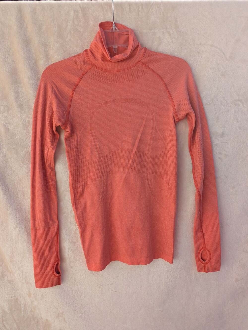Lululemon Swiftly Speed Long Sleeve Turtleneck Heathered Coral Orange